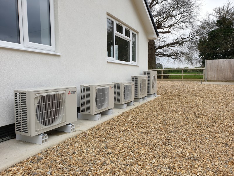 Mitsubishi Electric A/c Systems into Residential Extension Outside