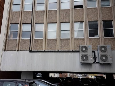Airconditioning installed in a Bupa office Outside view
