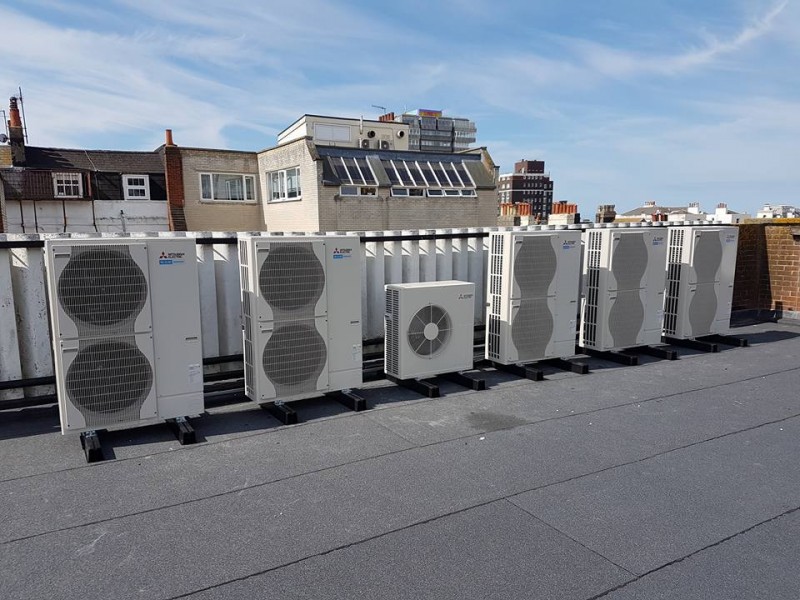 Installation of A/C Systems in a Pool Hall Rooftop
